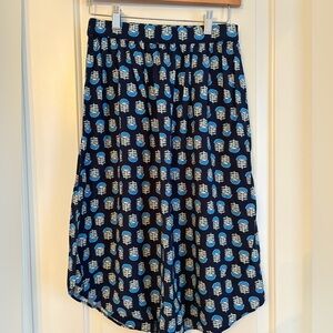 Like New! J. Crew Navy Blue Patterned Women's Skirt